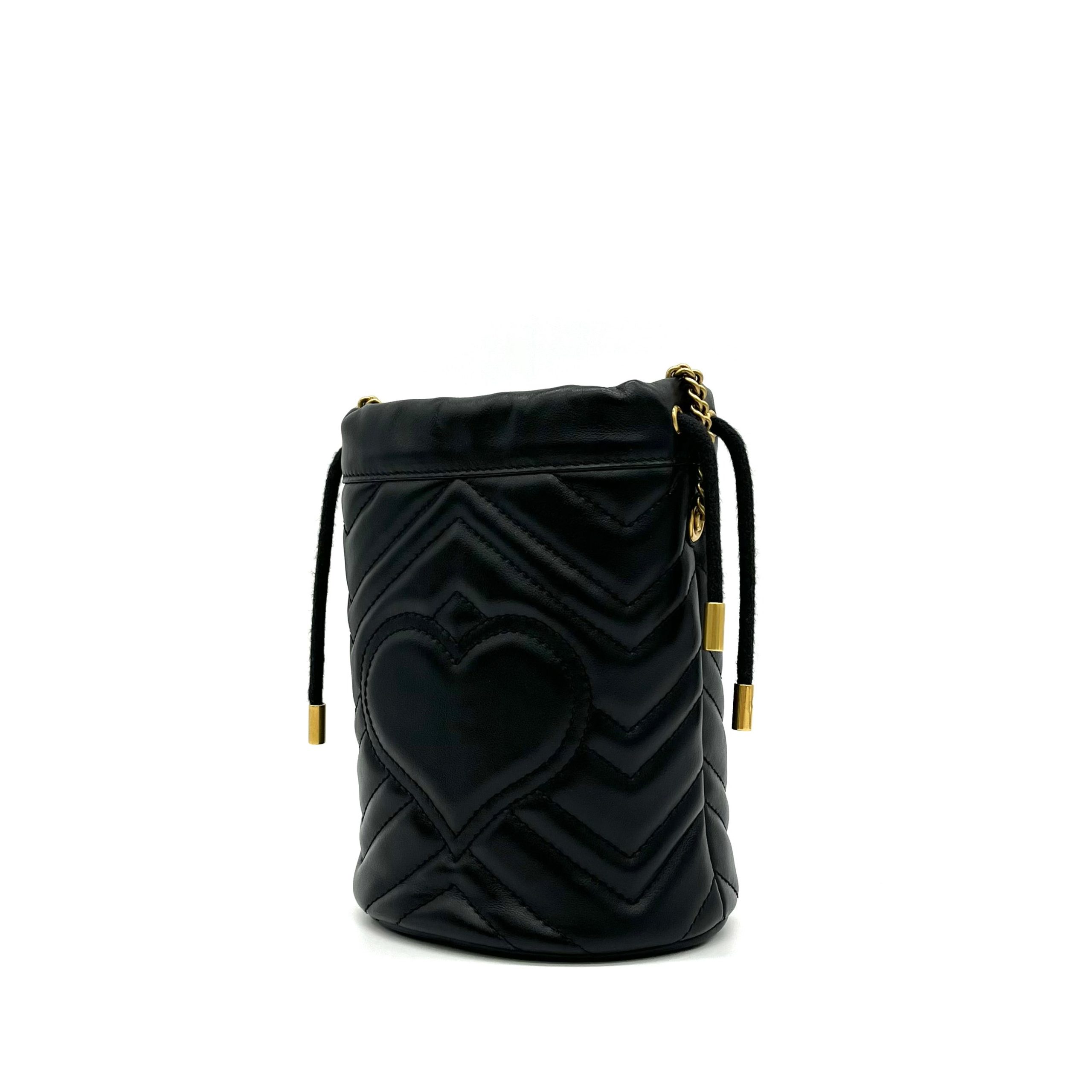 Gucci Calfskin Matelasse Mini GG Marmont 2.0 Bucket