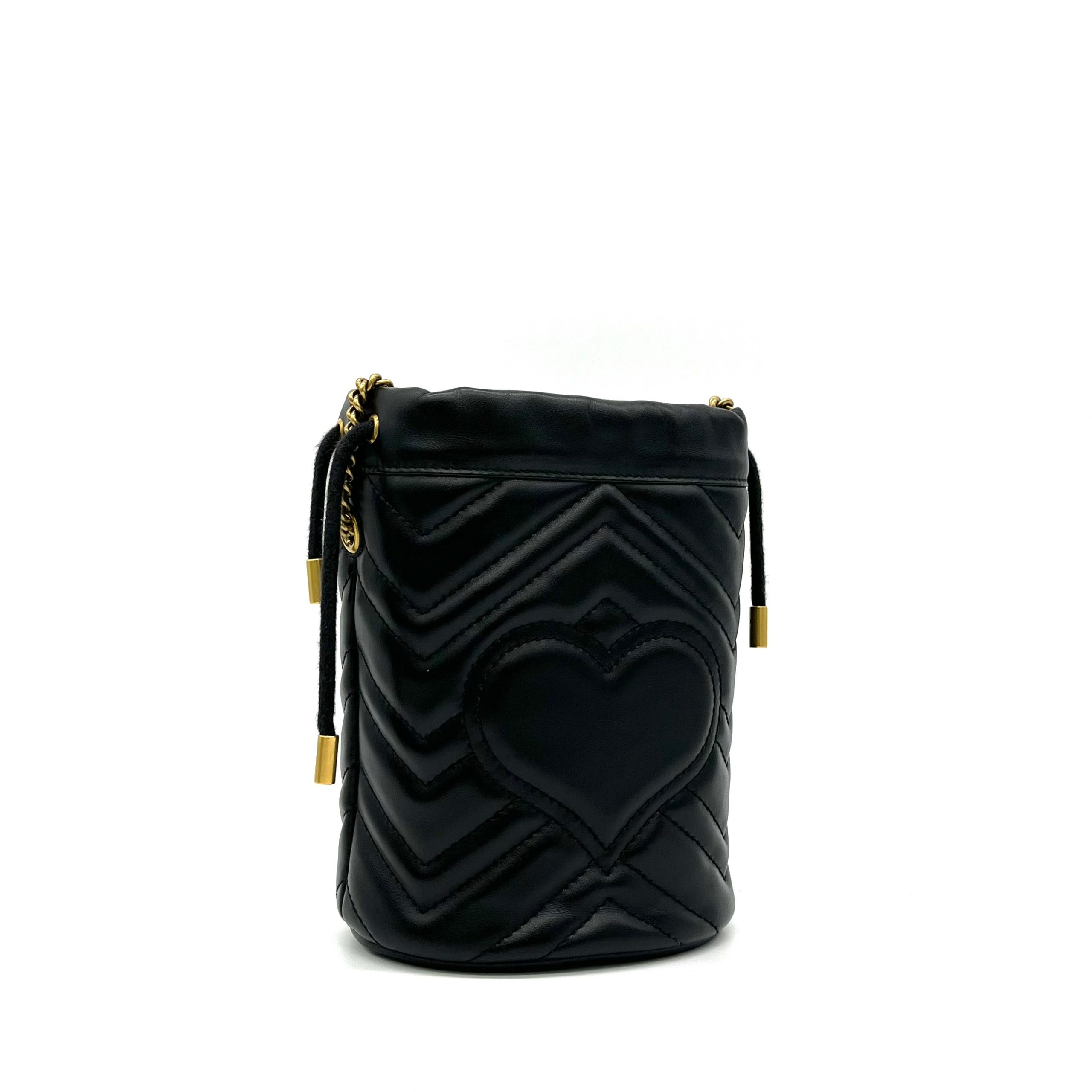 Gucci Calfskin Matelasse Mini GG Marmont 2.0 Bucket