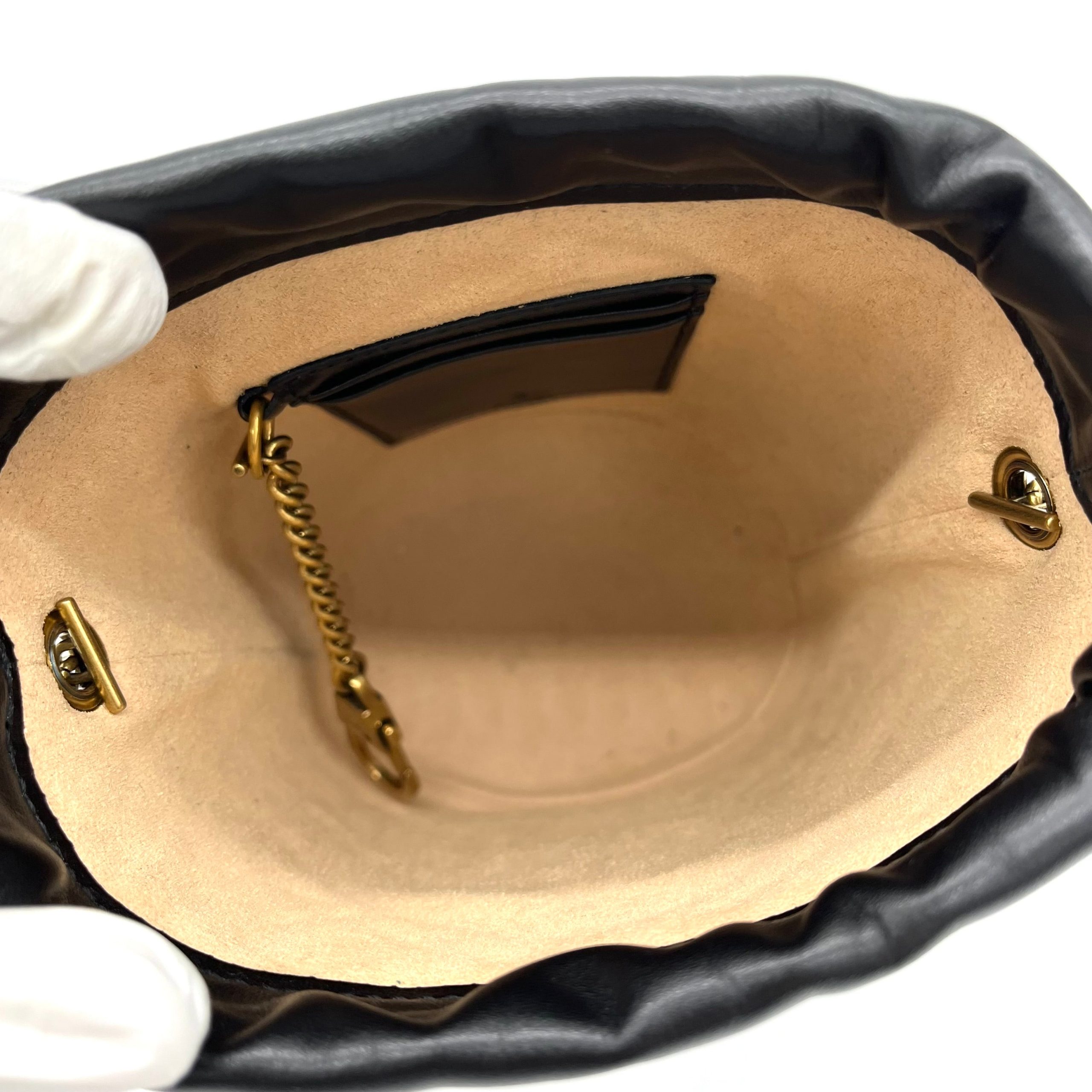 Gucci Calfskin Matelasse Mini GG Marmont 2.0 Bucket