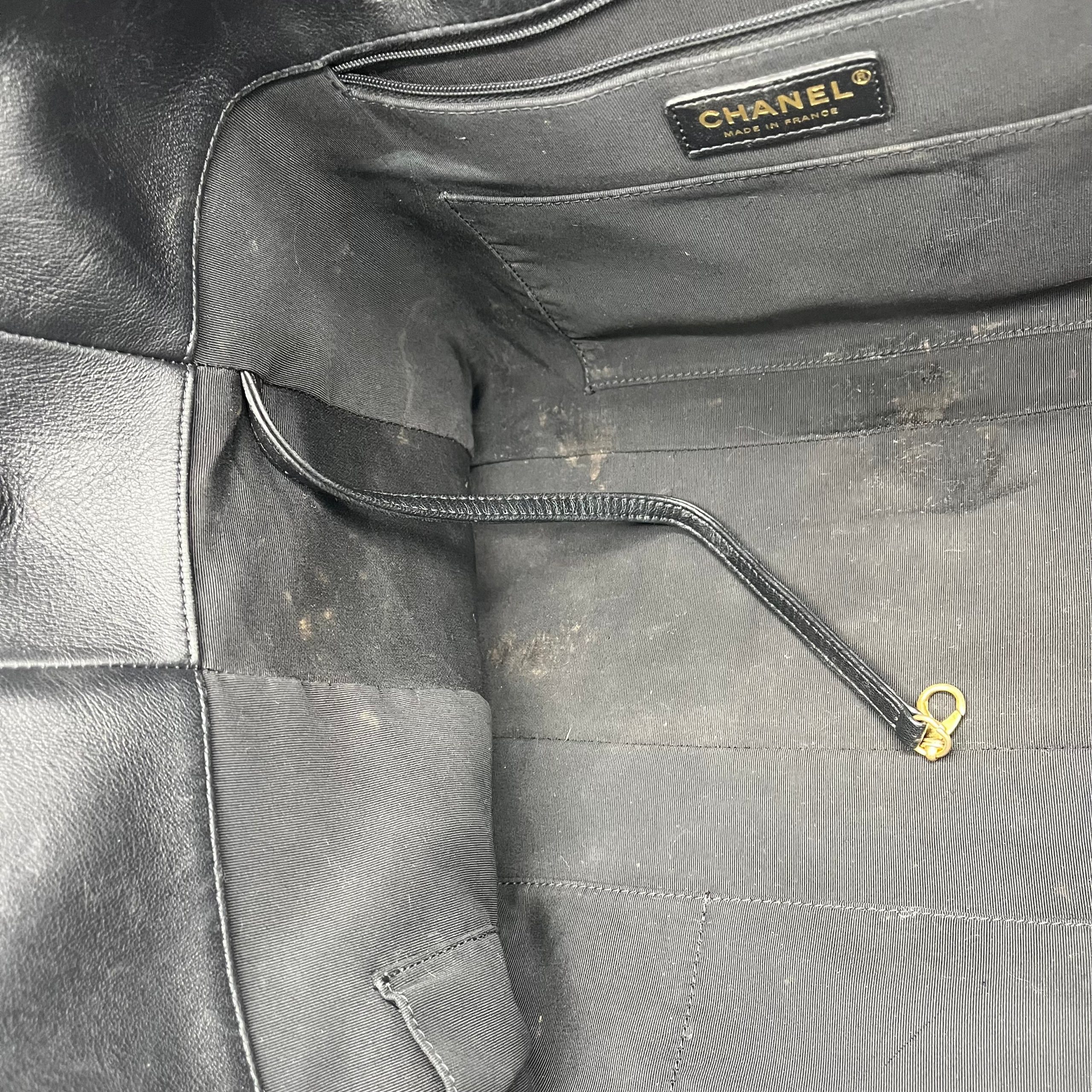 Chanel CC Chain Shopping Tote Quilted Shearling with Tweed Large 2020