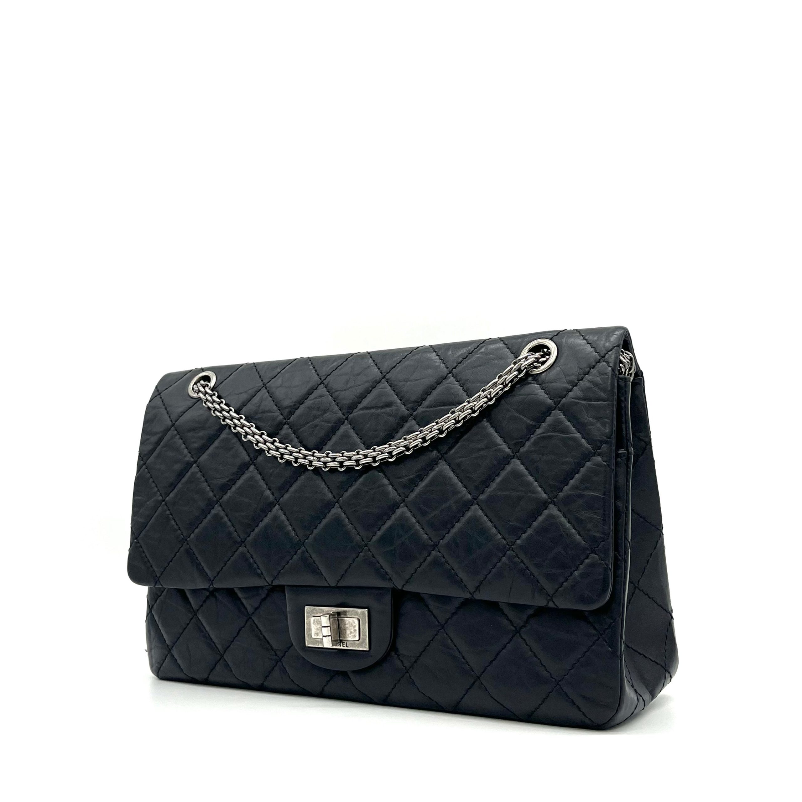 Chanel Aged Calfskin Quilted 2.55 Reissue 226 Flap Black 2008-2009