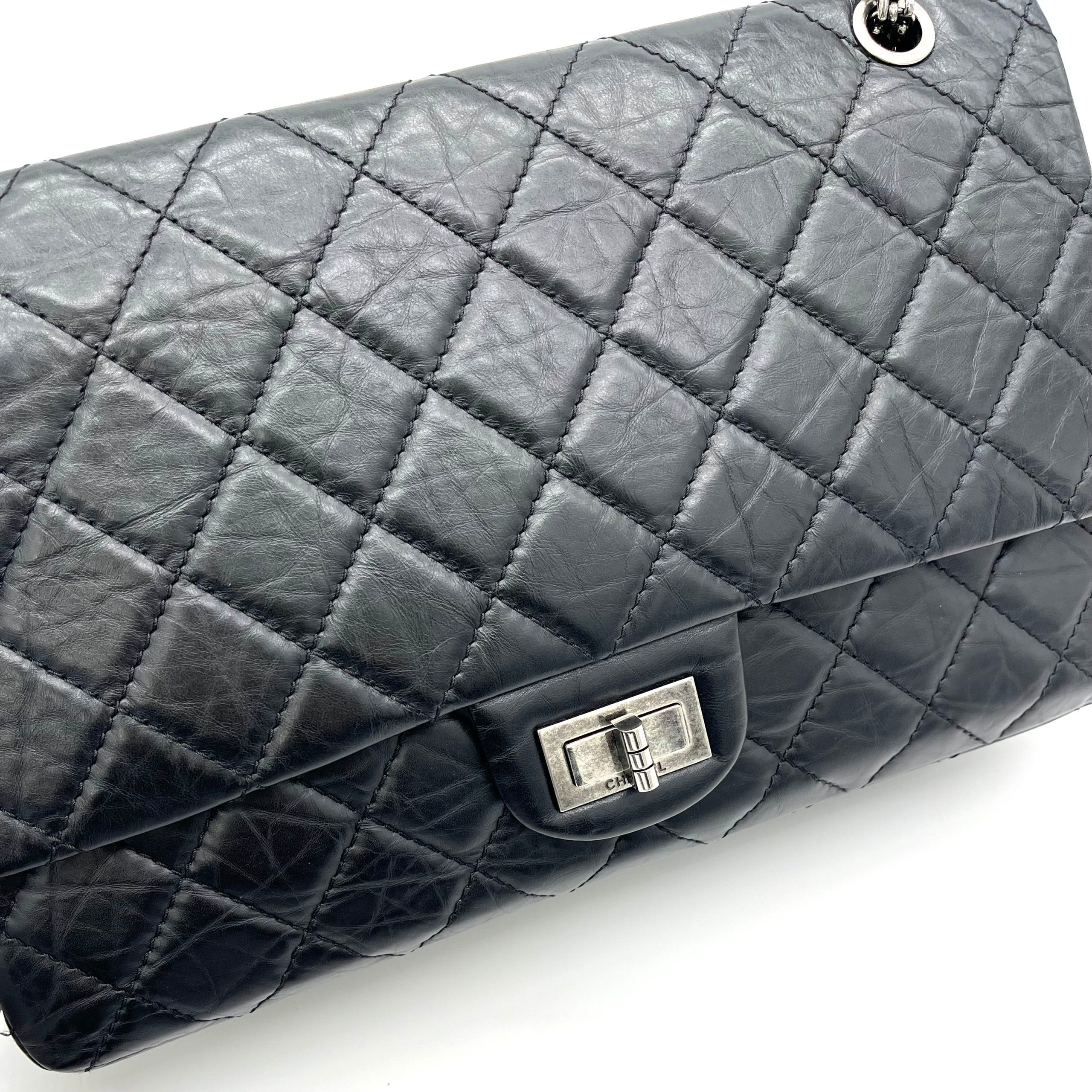 Chanel Aged Calfskin Quilted 2.55 Reissue 226 Flap Black 2008-2009