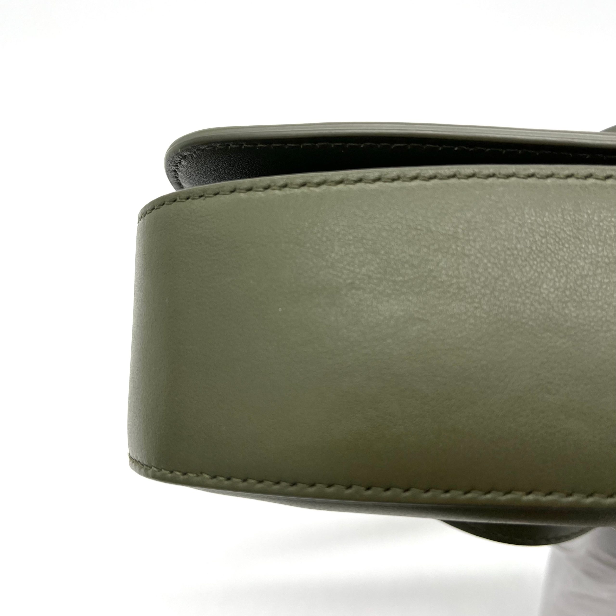 Celine Smooth Calfskin Tabou Clutch On Strap Olive