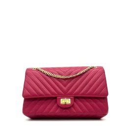 Chanel Sheepskin Chevron Quilted 2.55 Reissue 226 Flap Dark Pink 2017