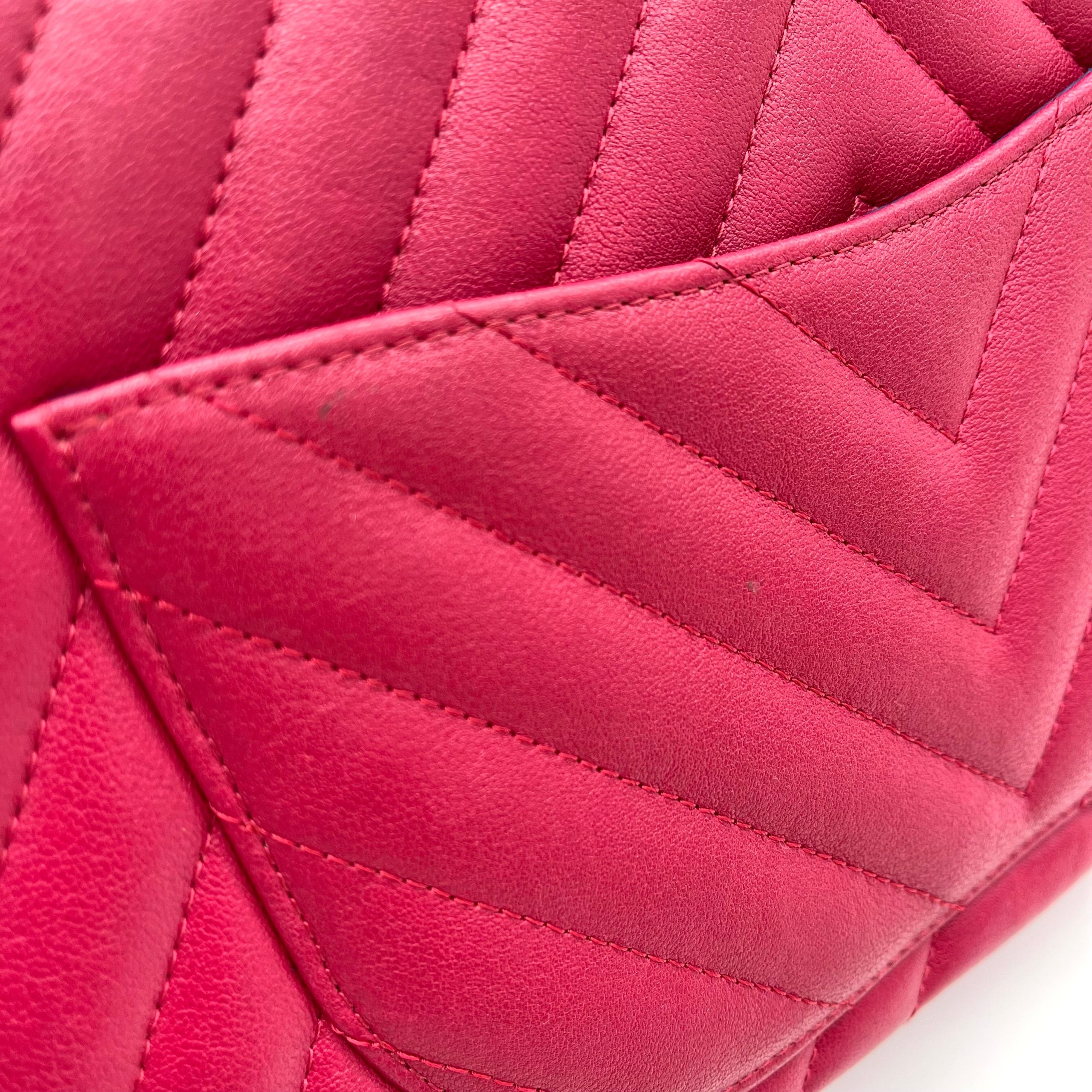 Chanel Sheepskin Chevron Quilted 2.55 Reissue 226 Flap Dark Pink 2017