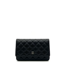 Chanel Caviar Quilted Wallet on Chain WOC Black