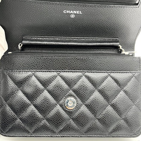 Chanel Caviar Quilted Wallet on Chain WOC Black