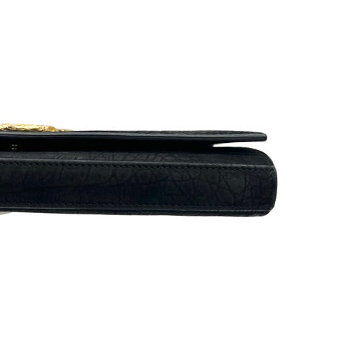Saint Laurent Black Croc Embossed Suede Monogram Kate Bag