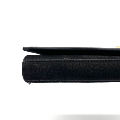 Saint Laurent Black Croc Embossed Suede Monogram Kate Bag
