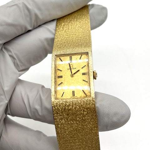 Vintage 14K Gold OMEGA Wristwatch Mesh Watch Swiss Mechanical Movement