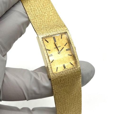Vintage 14K Gold OMEGA Wristwatch Mesh Watch Swiss Mechanical Movement