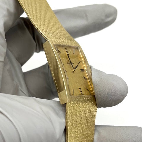 Vintage 14K Gold OMEGA Wristwatch Mesh Watch Swiss Mechanical Movement