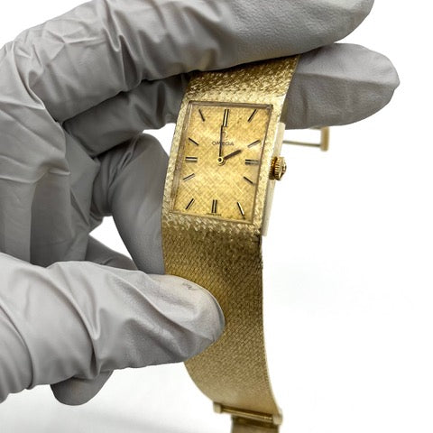 Vintage 14K Gold OMEGA Wristwatch Mesh Watch Swiss Mechanical Movement