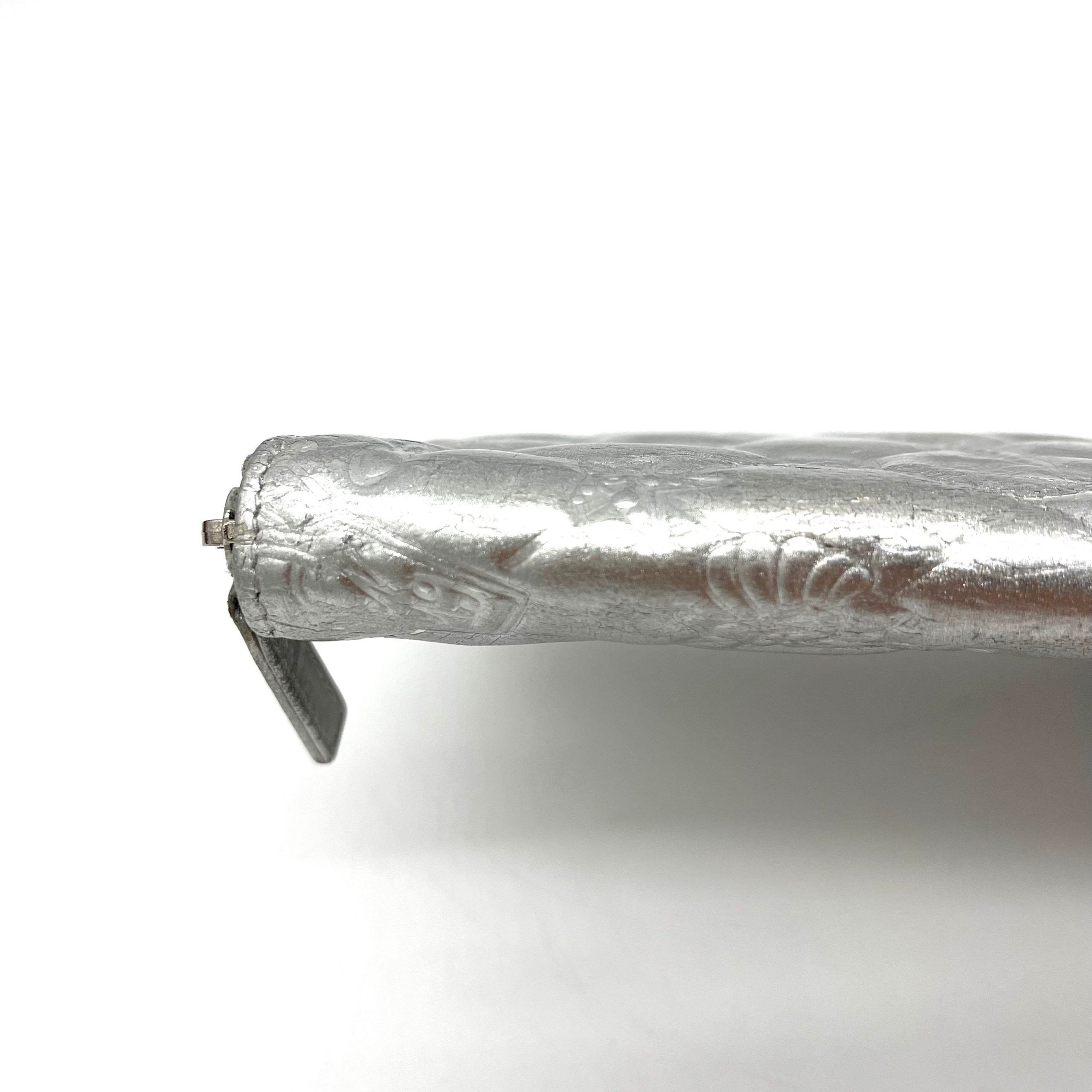 Chanel Silver Quilted Patent Leather Embossed Lucky Symbols Zip Around Wallet 2006-2008