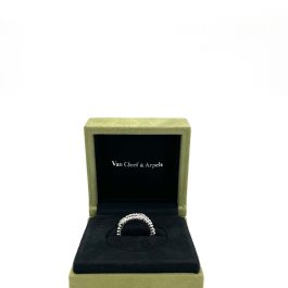 Van Cleef & Arpels 18K White Gold Diamond Sweet Perlee Clovers Ring 5.5 2024