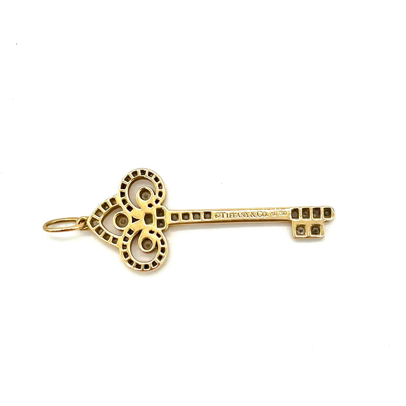 Tiffany Keys Fleur de Lis Key Pendant Yellow Gold Large and Mini Set
