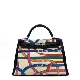 [Limited Edition] Hermes Swift Toile De Camp Cavalcadour Kelly Sellier 32 Black