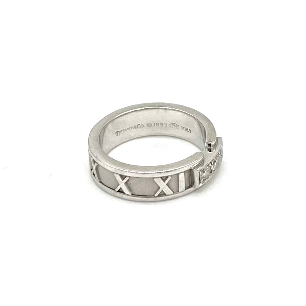 Tiffany & Co Atlas Diamond Ring 18Kt White Gold 0.15Ct Size 6