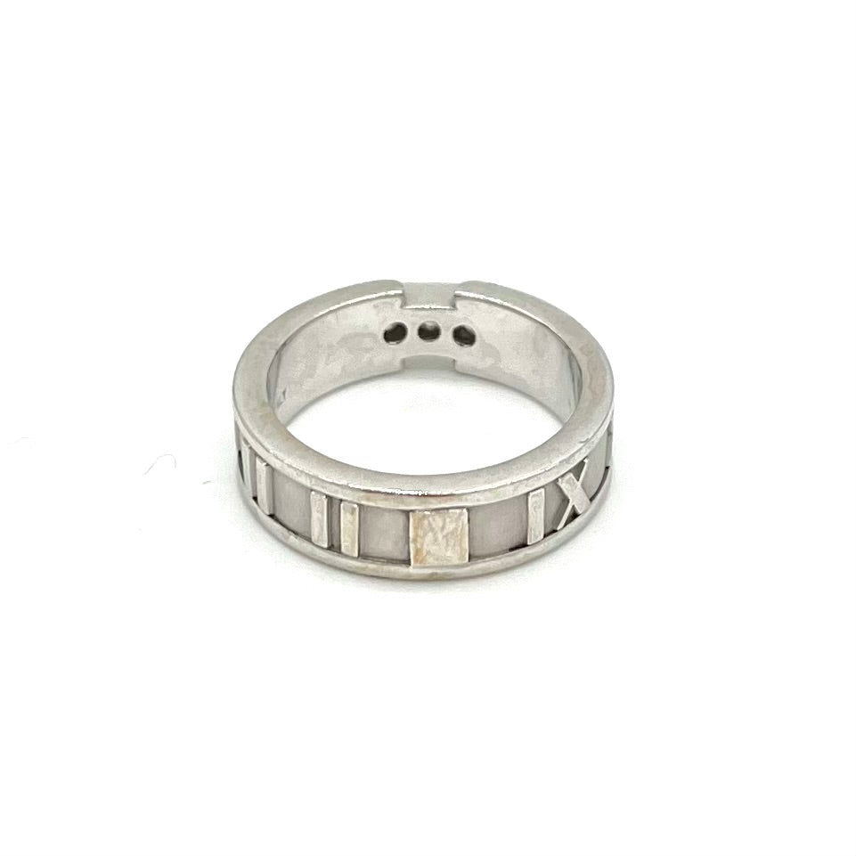 Tiffany & Co Atlas Diamond Ring 18Kt White Gold 0.15Ct Size 6