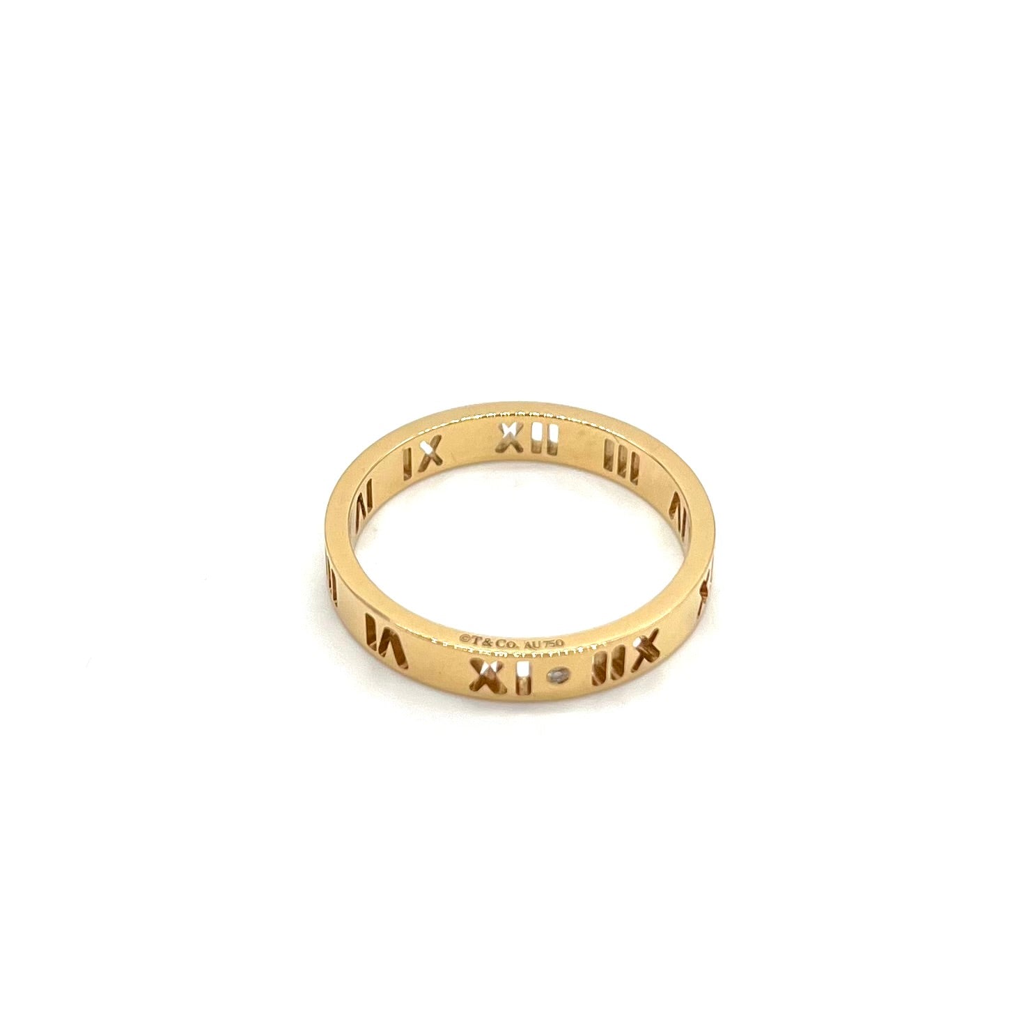Tiffany & Co. Tiffany Atlas Pierced Diamond Ring 18K Yellow Gold Ring