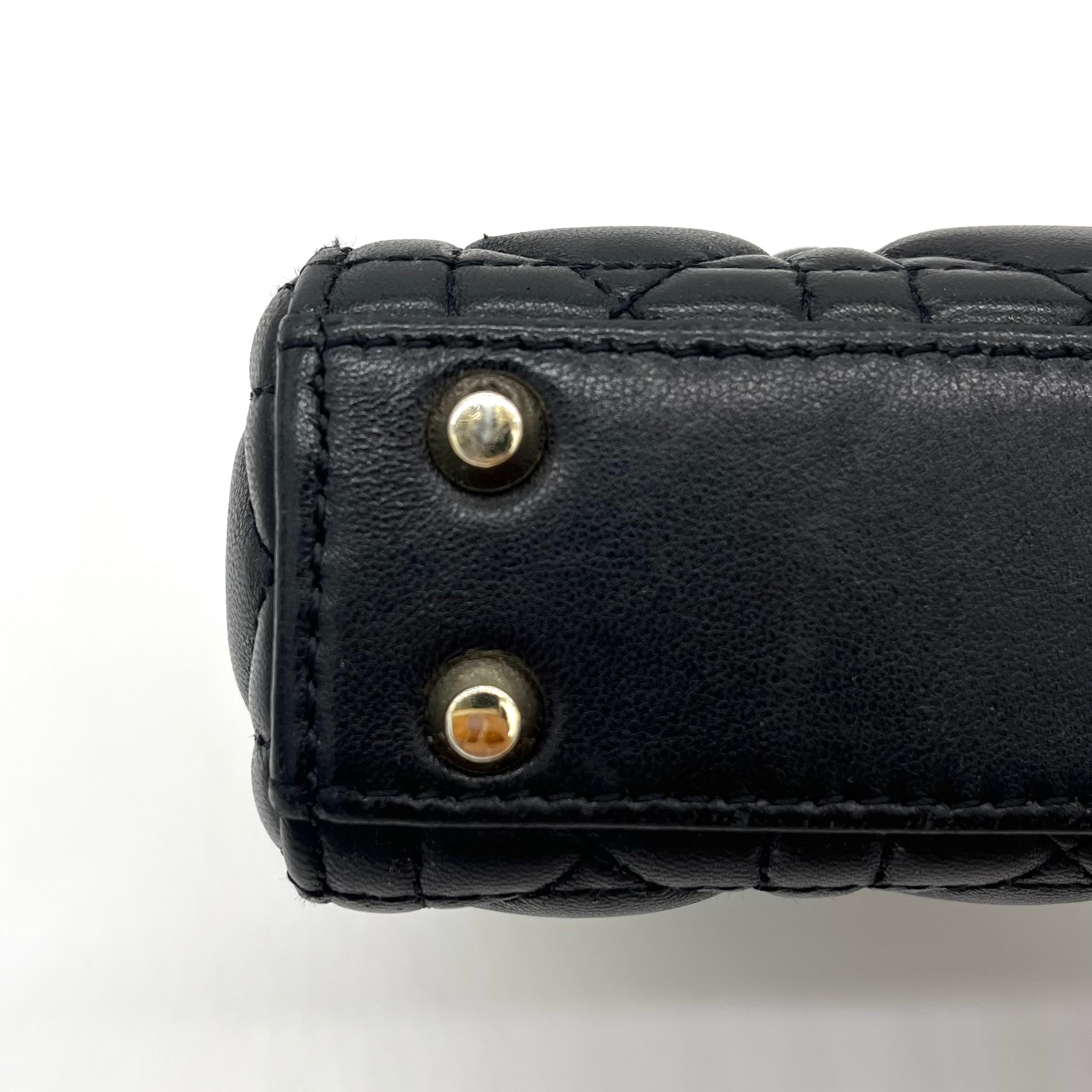 Mini Christian Dior Lambskin Cannage Micro Lady Dior Black