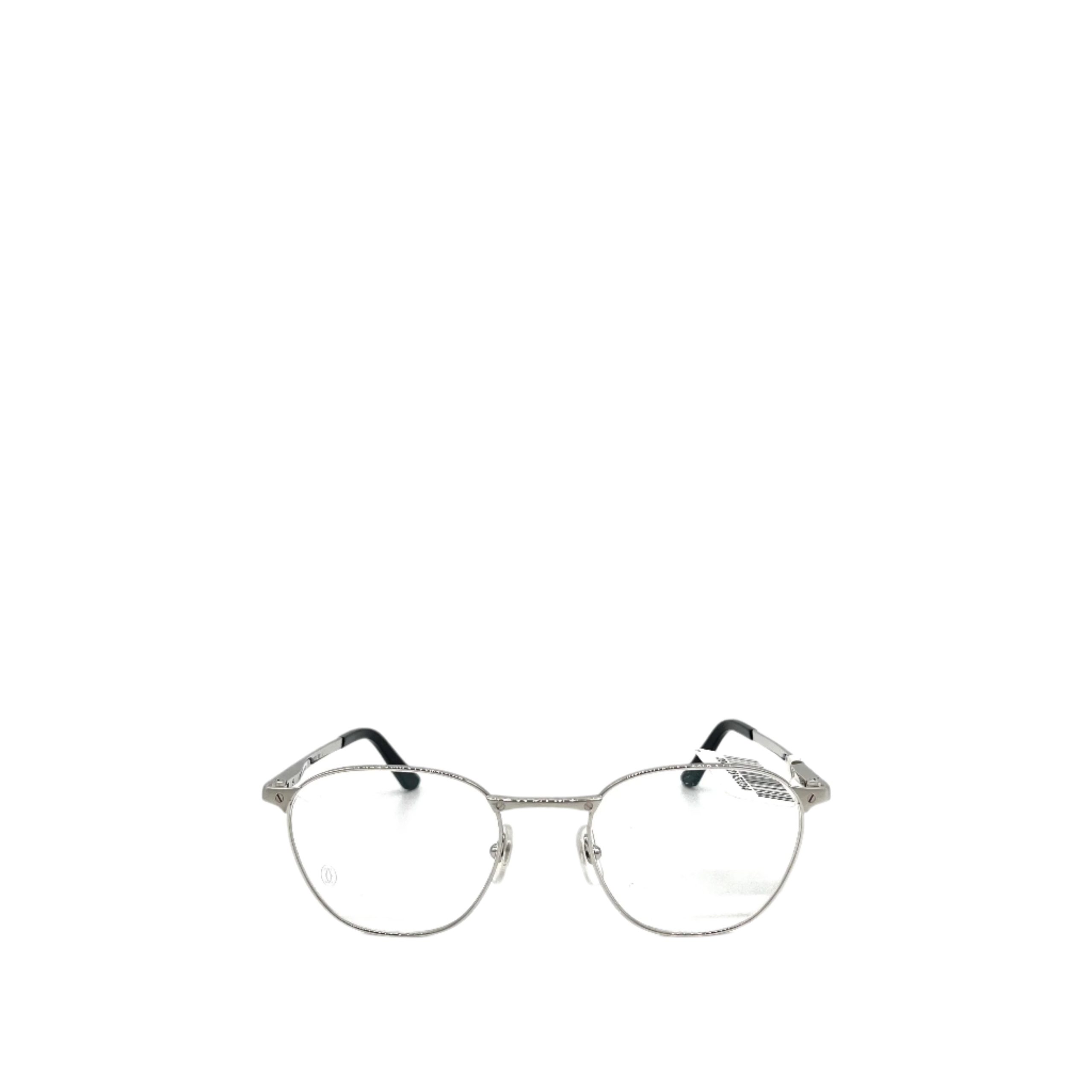 CARTIER Santos de Cartier CT3370 Silver Hardware Eyeglasses Frame