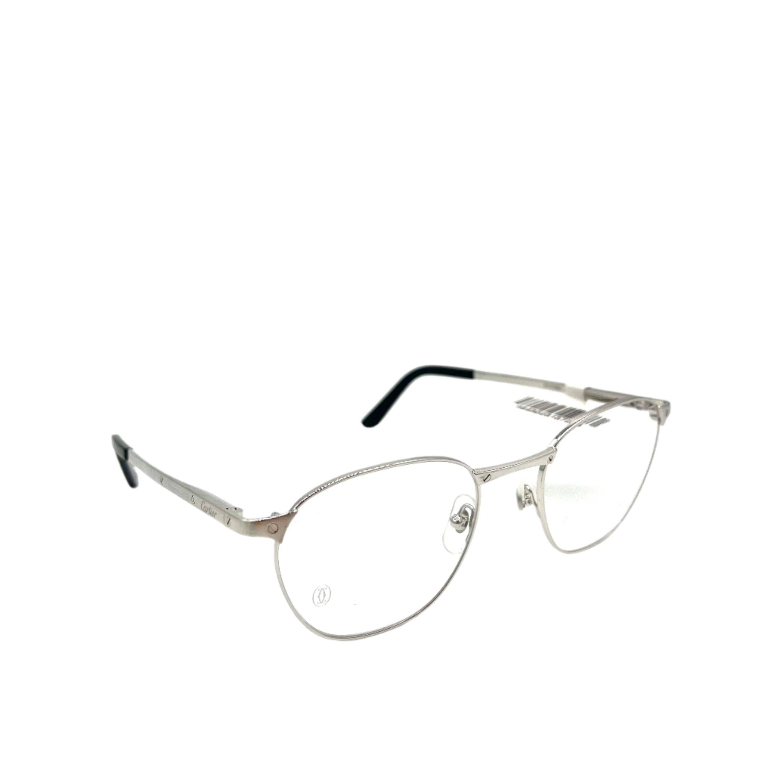 CARTIER Santos de Cartier CT3370 Silver Hardware Eyeglasses Frame