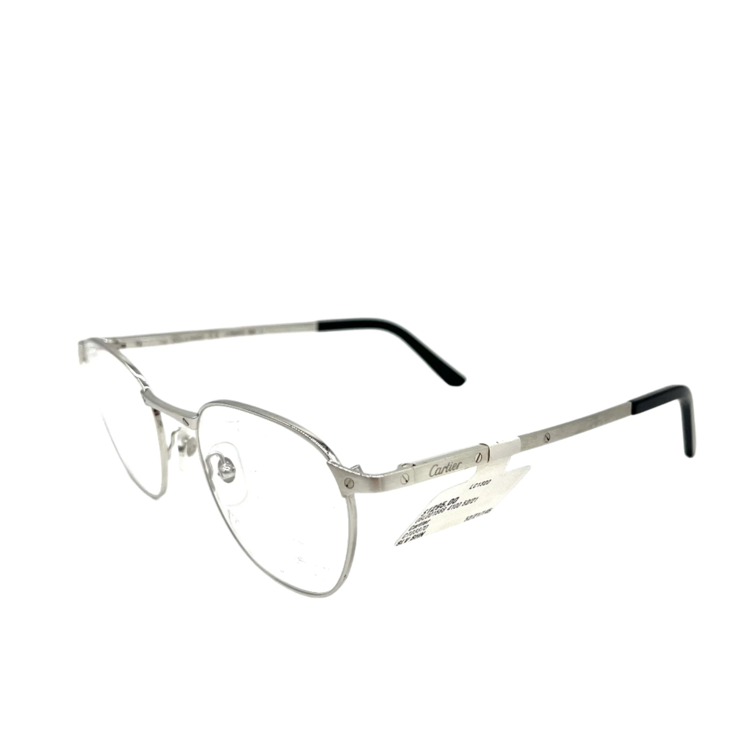 CARTIER Santos de Cartier CT3370 Silver Hardware Eyeglasses Frame