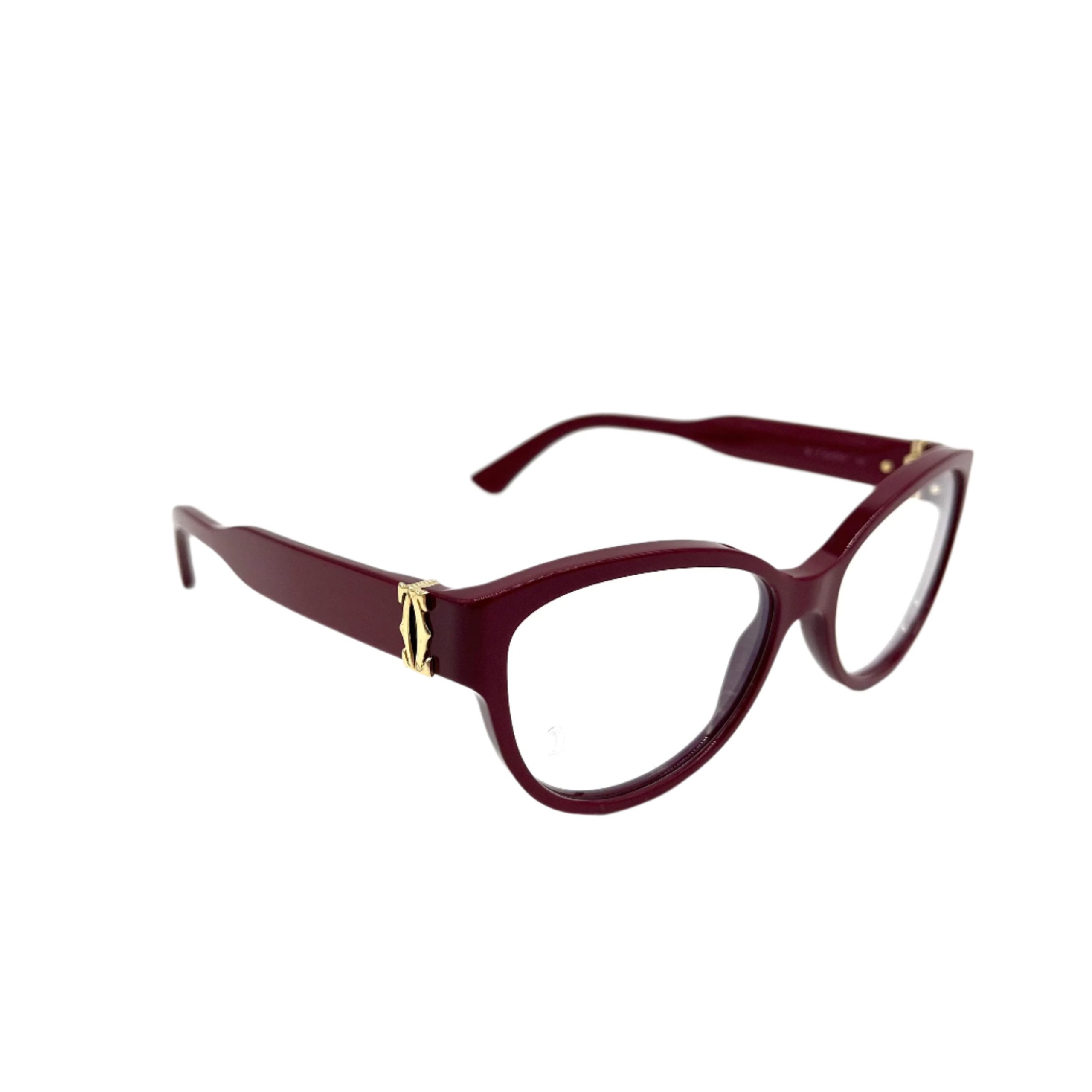 CARTIER Cat Eyeglasses CT04500 Burgundy