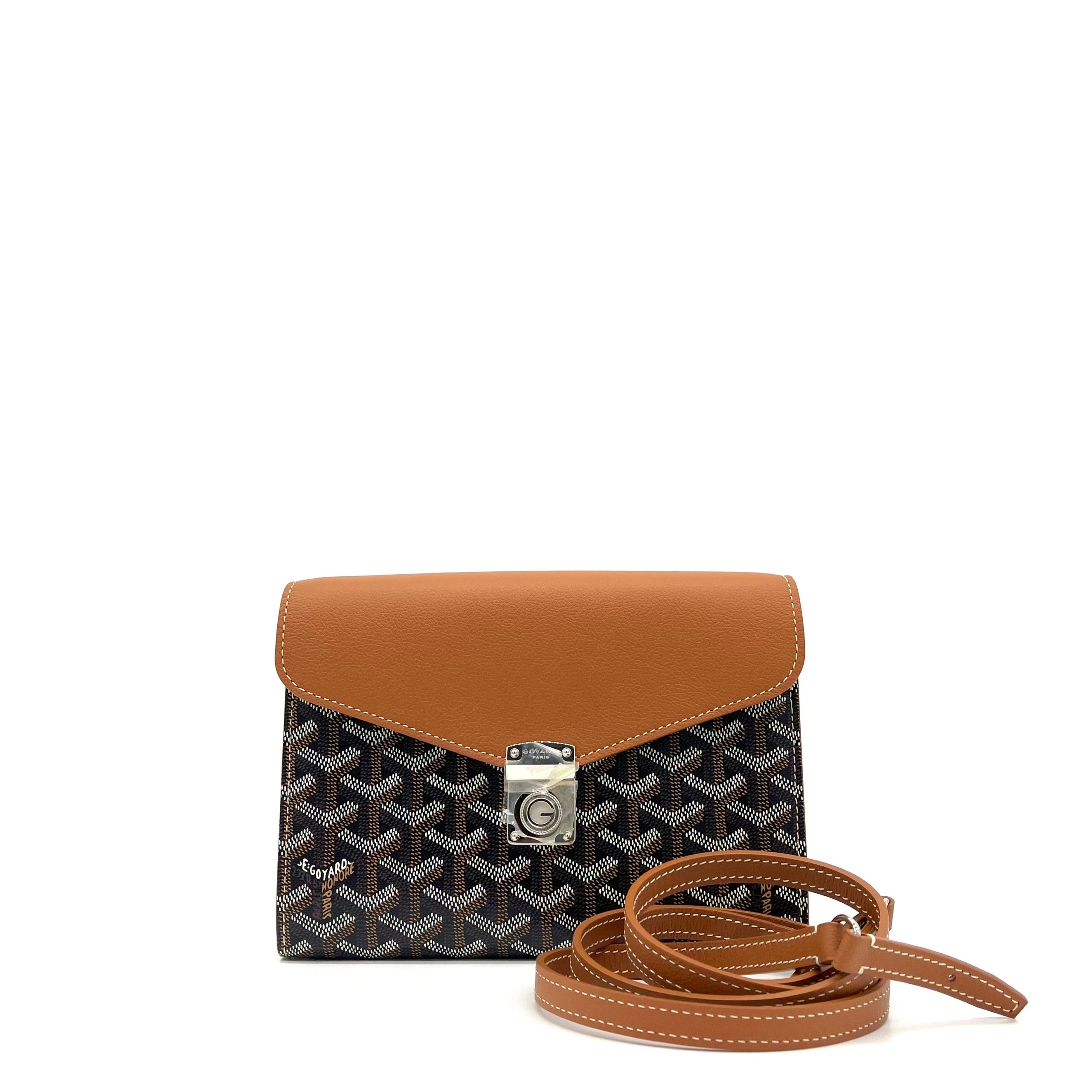 Goyard Goyardine Calfskin Chypre Wallet Pouch Black Gold