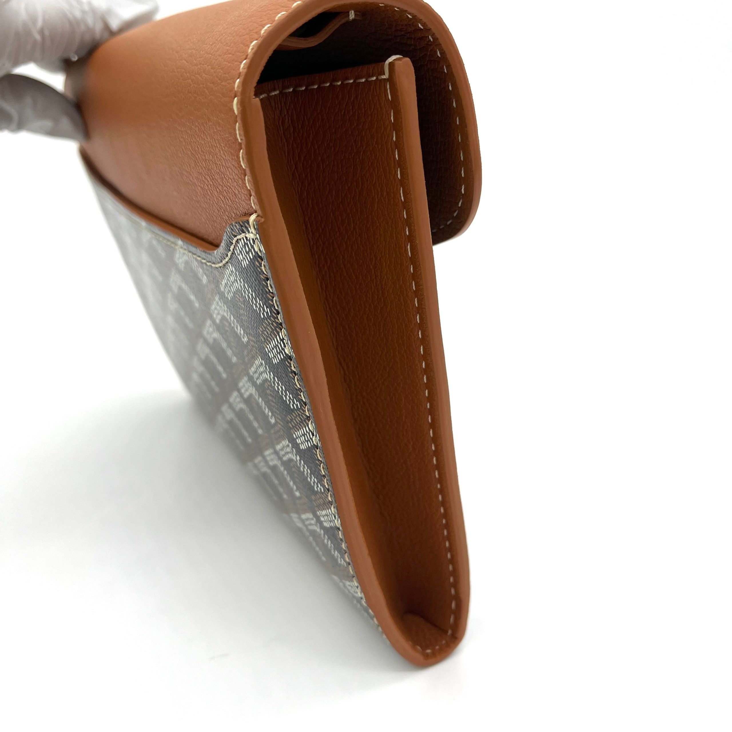 Goyard Goyardine Calfskin Chypre Wallet Pouch Black Gold