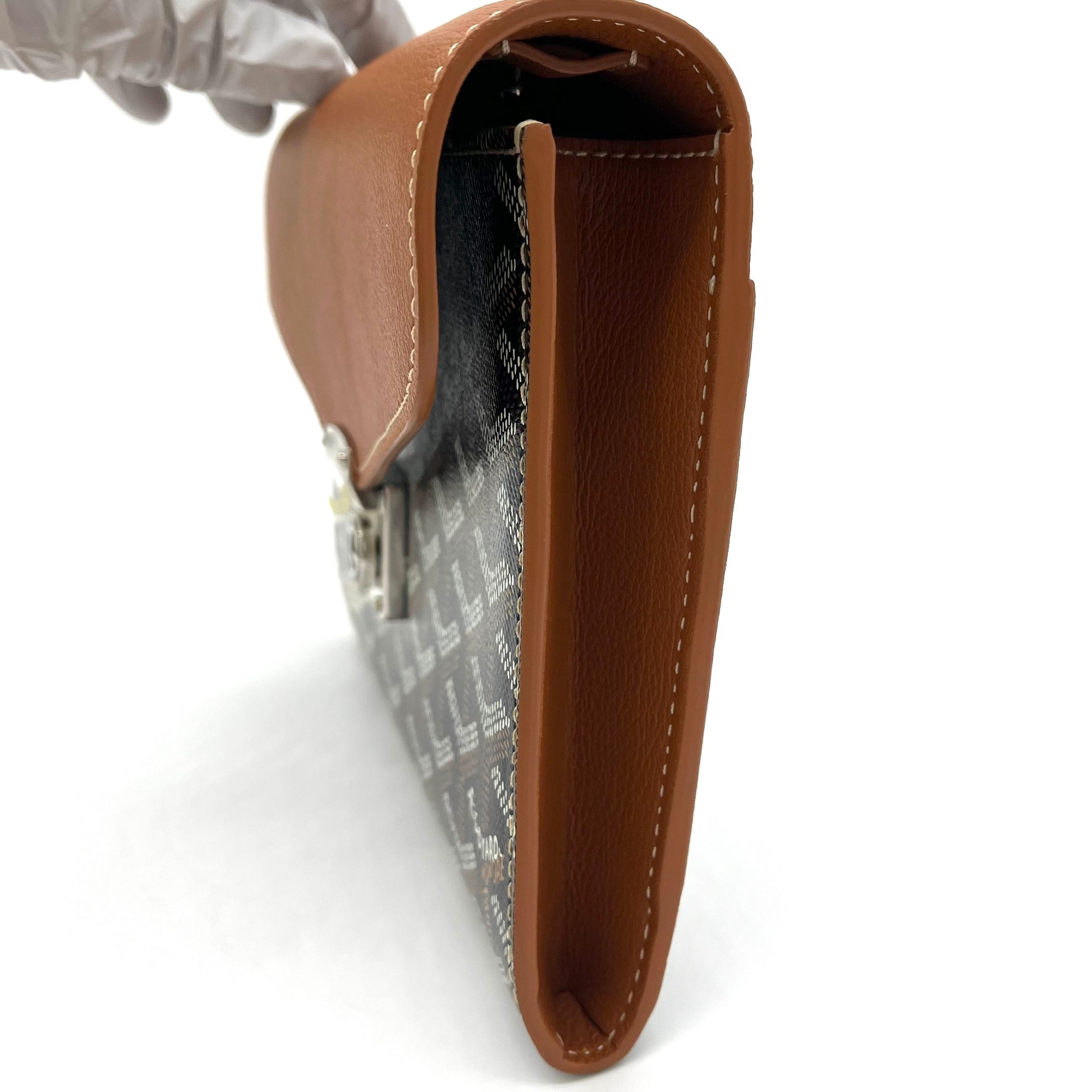 Goyard Goyardine Calfskin Chypre Wallet Pouch Black Gold