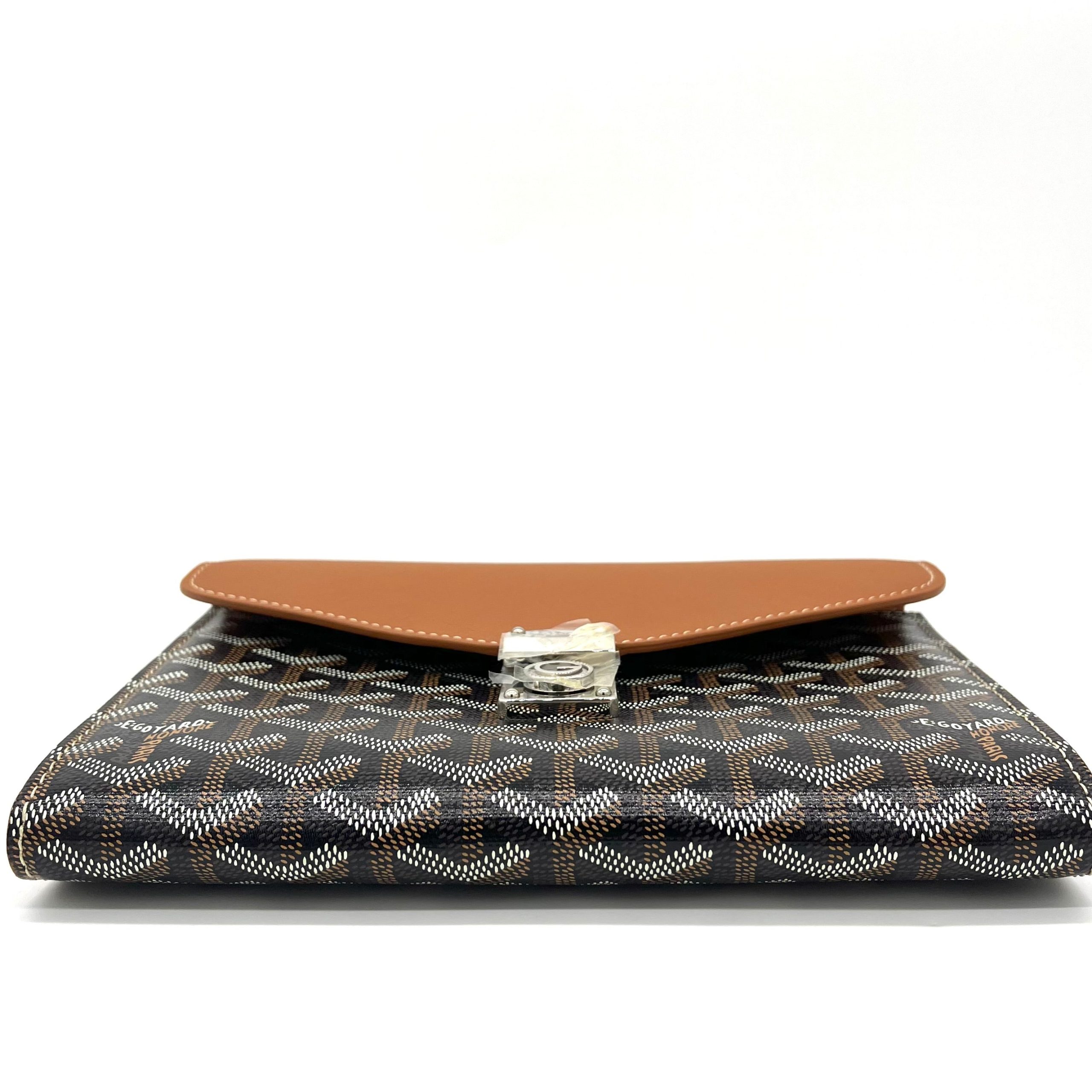 Goyard Goyardine Calfskin Chypre Wallet Pouch Black Gold