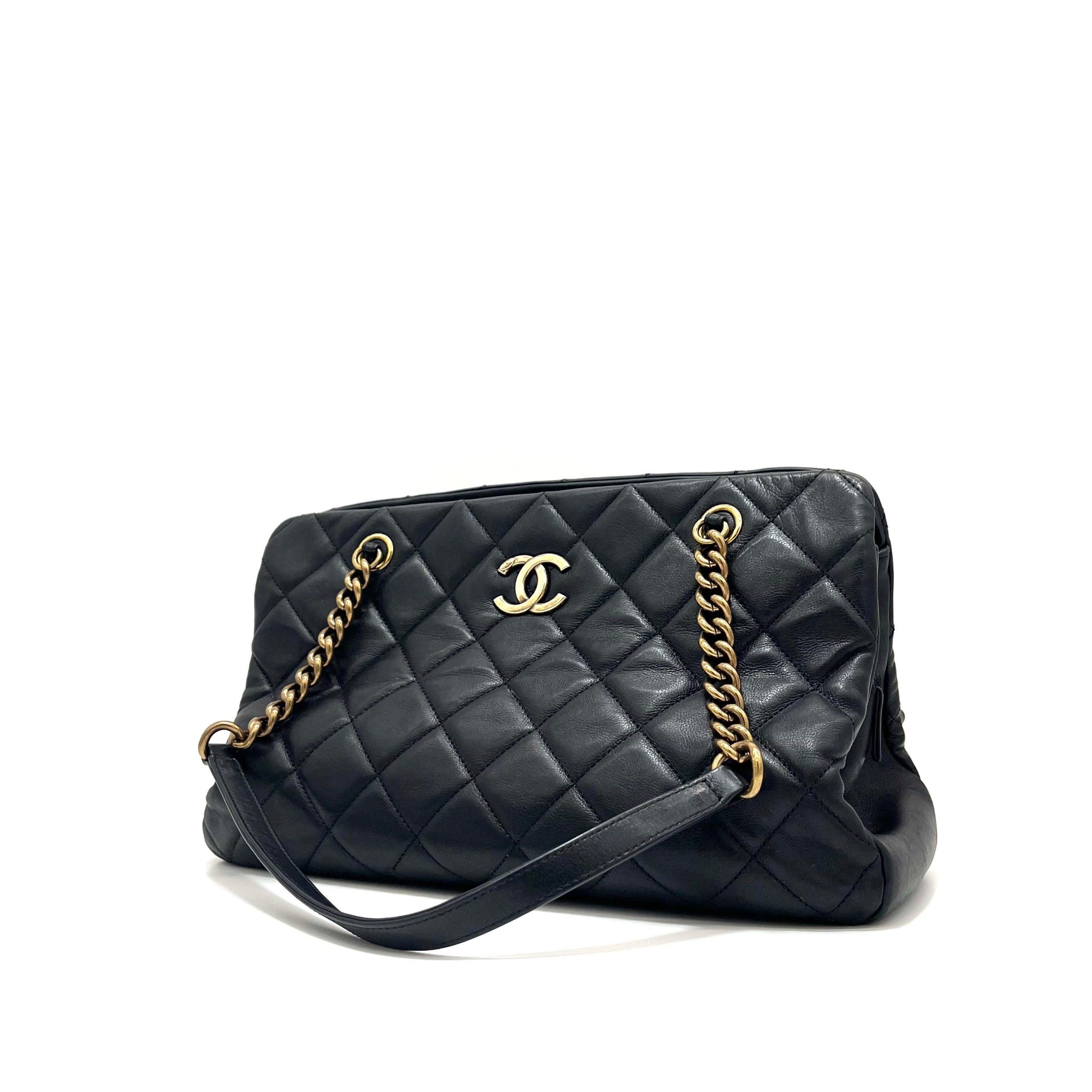 CHANEL Lambskin small Quilted Crown Tote 2013-2014