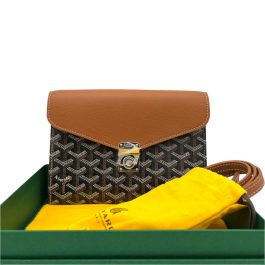 Goyard Goyardine Calfskin Chypre Wallet Pouch Black Gold