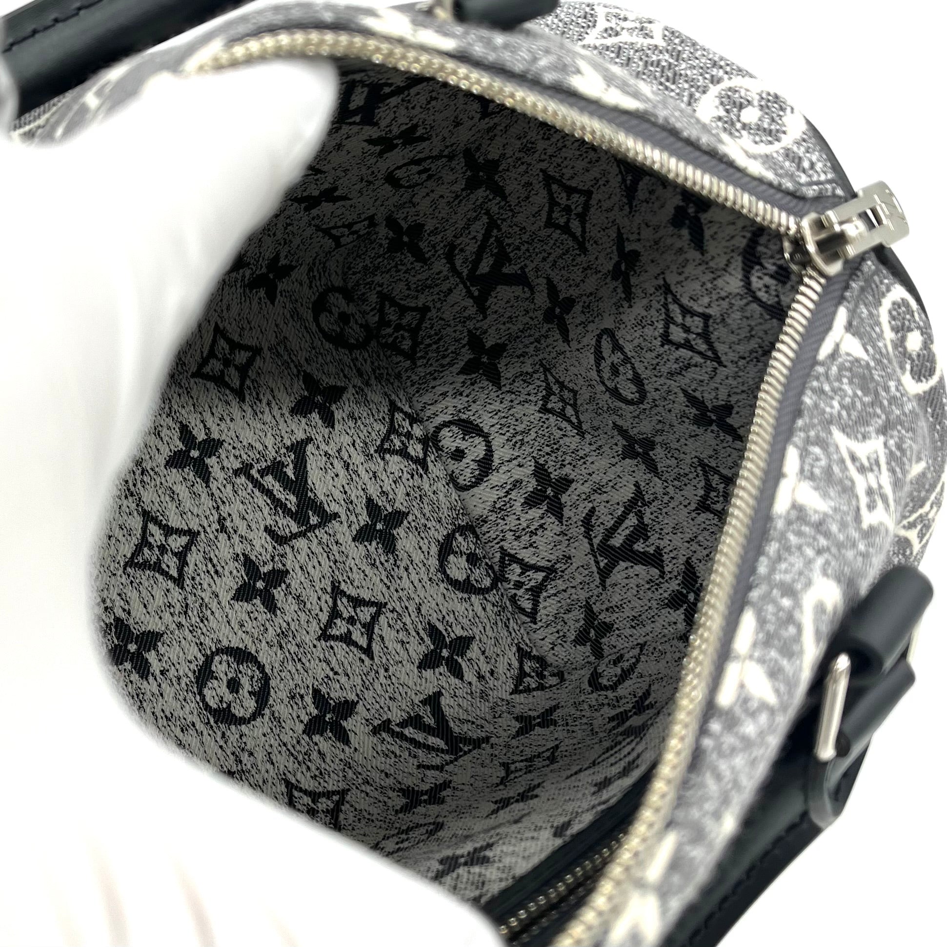 Louis Vuitton Denim Monogram Jacquard Speedy Bandouliere 25 Black
