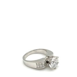 18K White Gold with 1.87 Carat Natural Diamond Ring