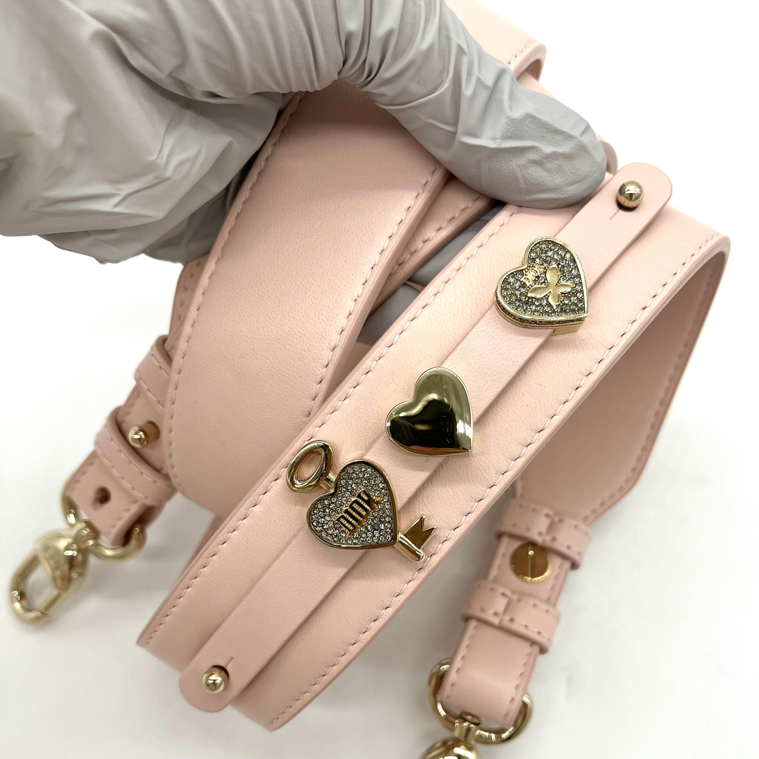 CHRISTIAN DIOR Lambskin Cannage Small My ABCDior Lady Dior Rose Poudre