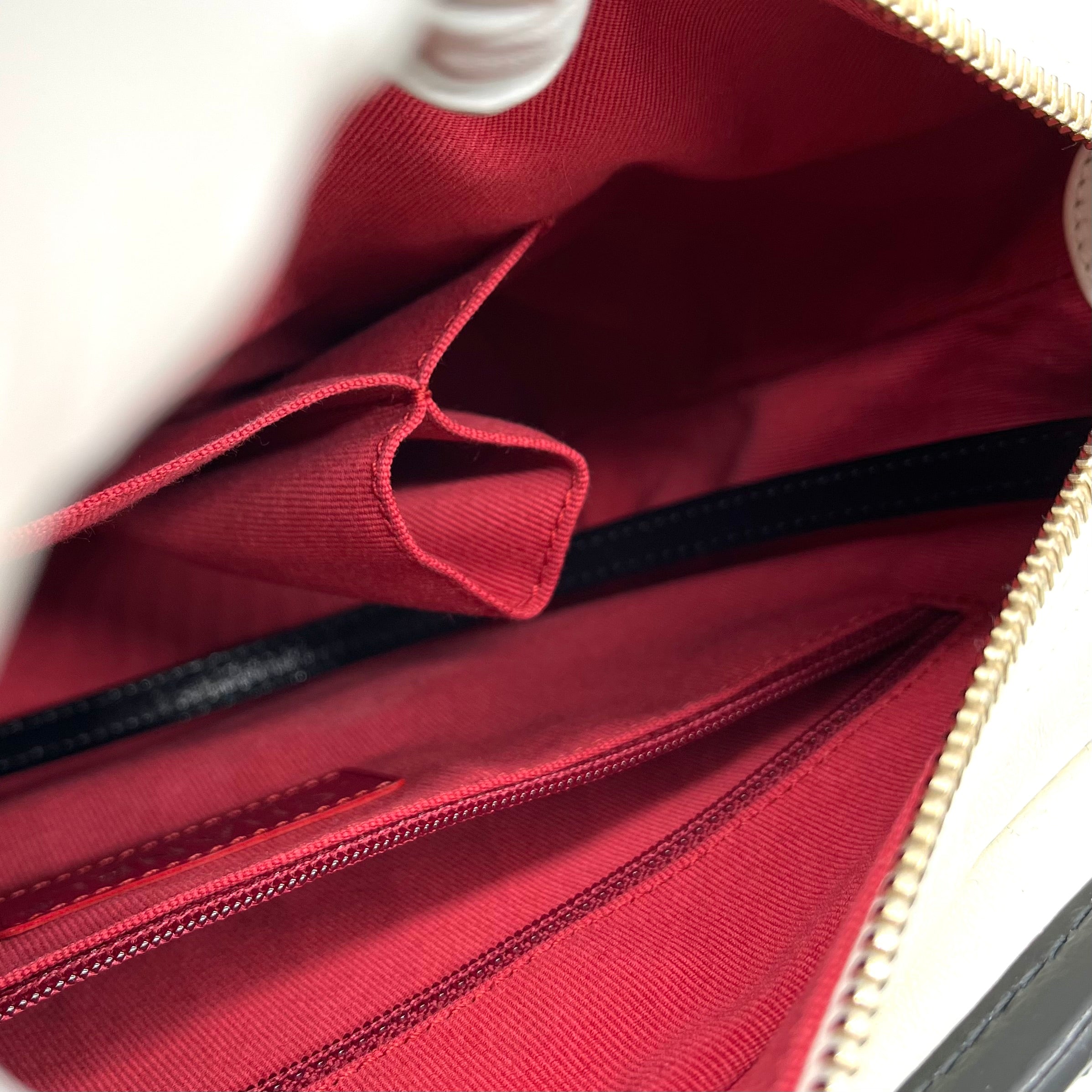 CHANEL Aged Calfskin Quilted Medium Gabrielle Hobo White