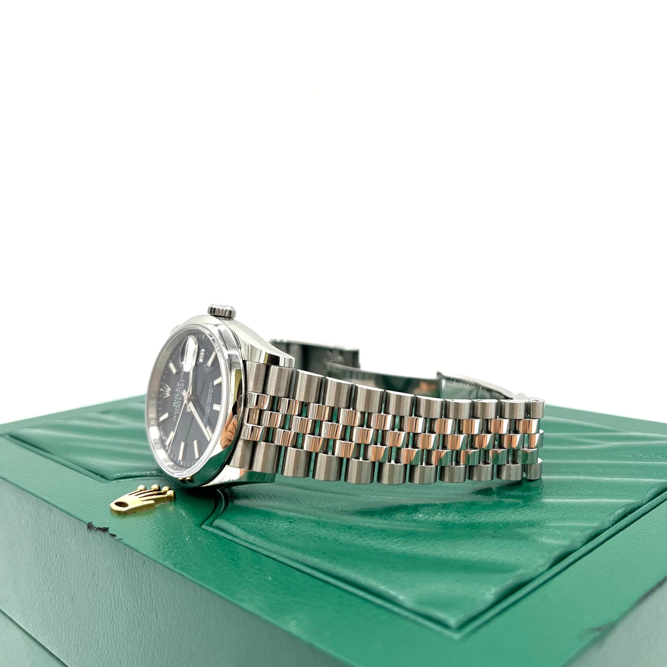 ROLEX Datejust 36mm 126200 Blue Index Smooth Stainless Steel Jubilee Mens Watch