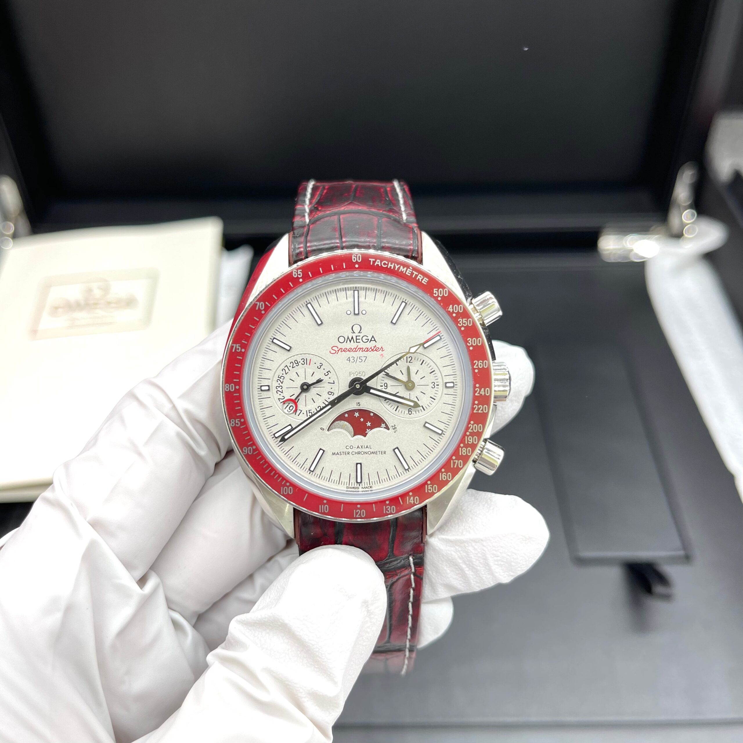 [BRAND NEW]OMEGA SPEEDMASTER TWO COUNTERS MOONPHASE CO‑AXIAL MASTER CHRONOMETER MOONPHASE CHRONOGRAPH 44.25 MM