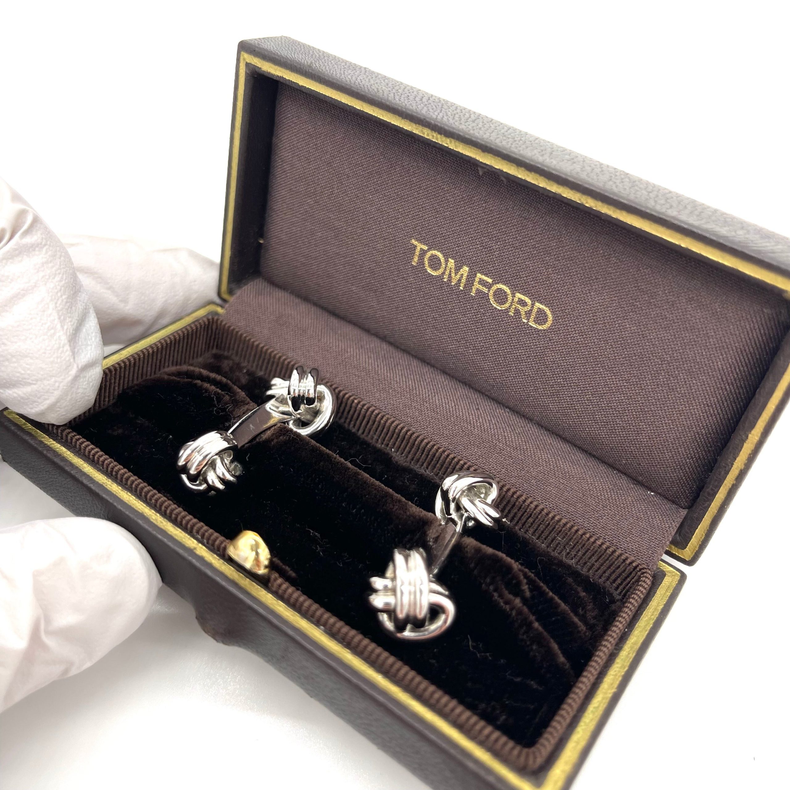 TOMFORD 18K WHITE GOLD CUFFLINKS