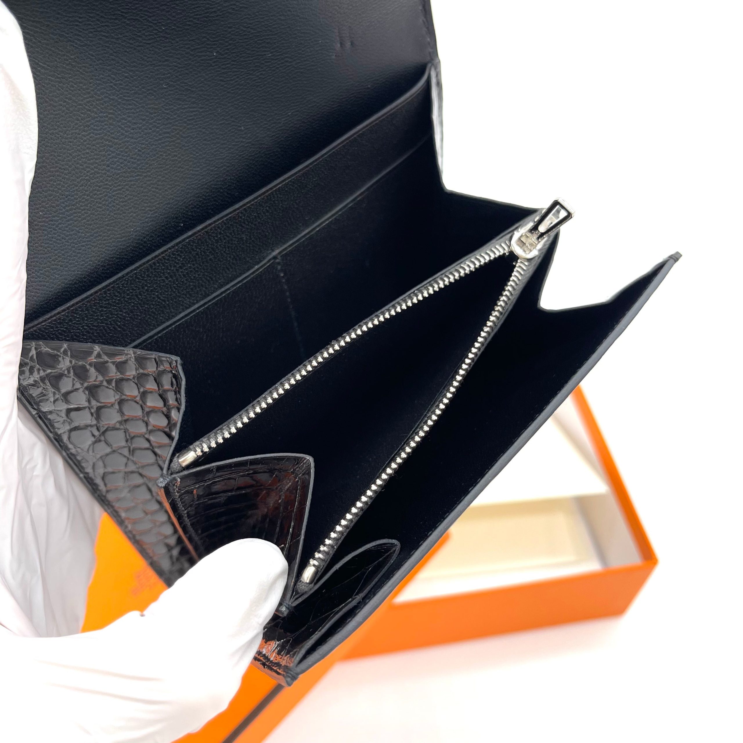 [Brand New] HERMES Constance Compact Alligator Wallet