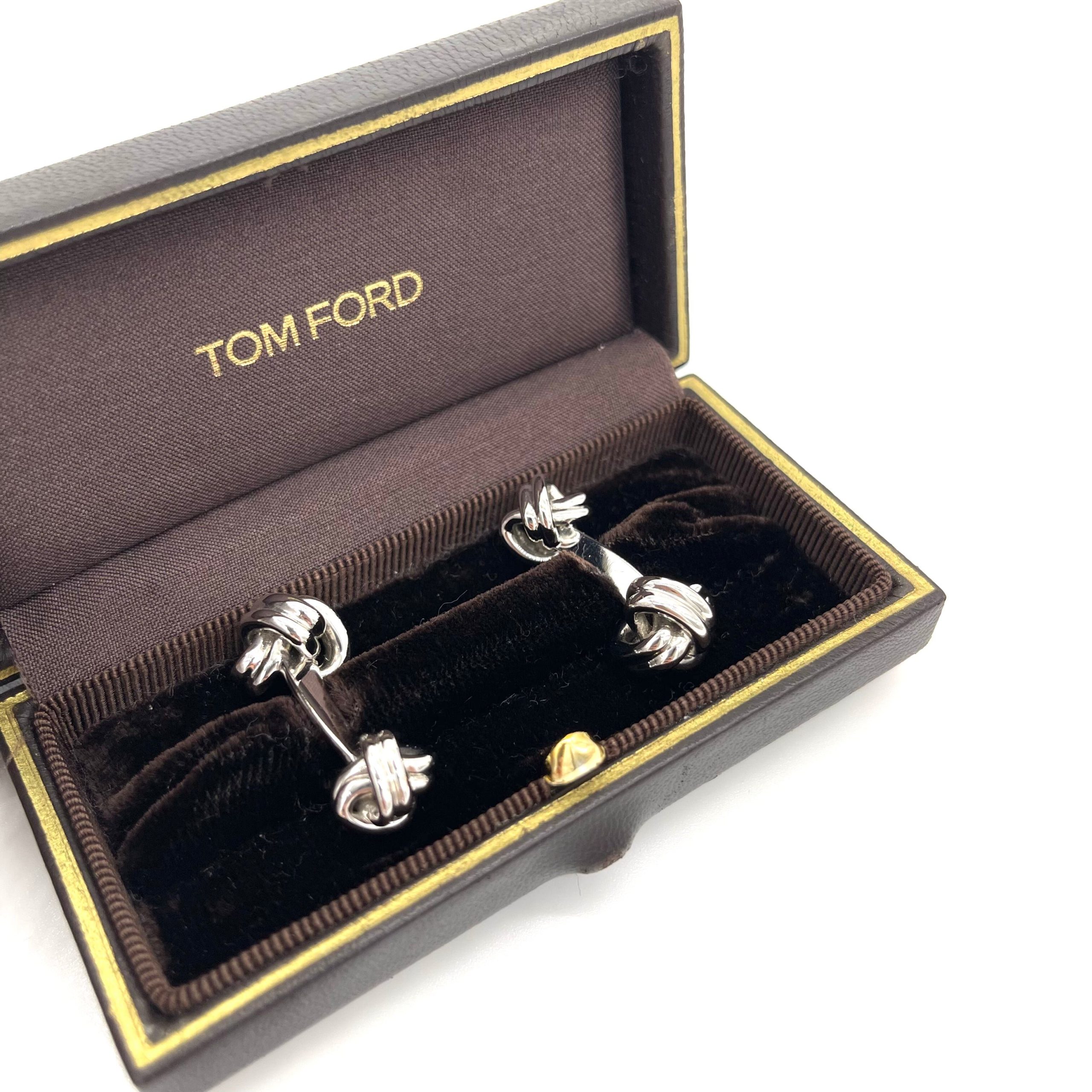 TOMFORD 18K WHITE GOLD CUFFLINKS