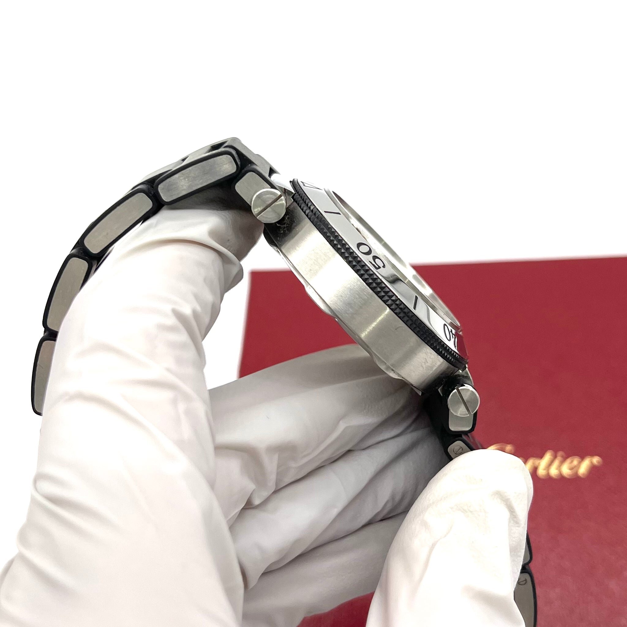 CARTIER Pasha Seatimer Automatic Stainless Steel and Rubber Watch