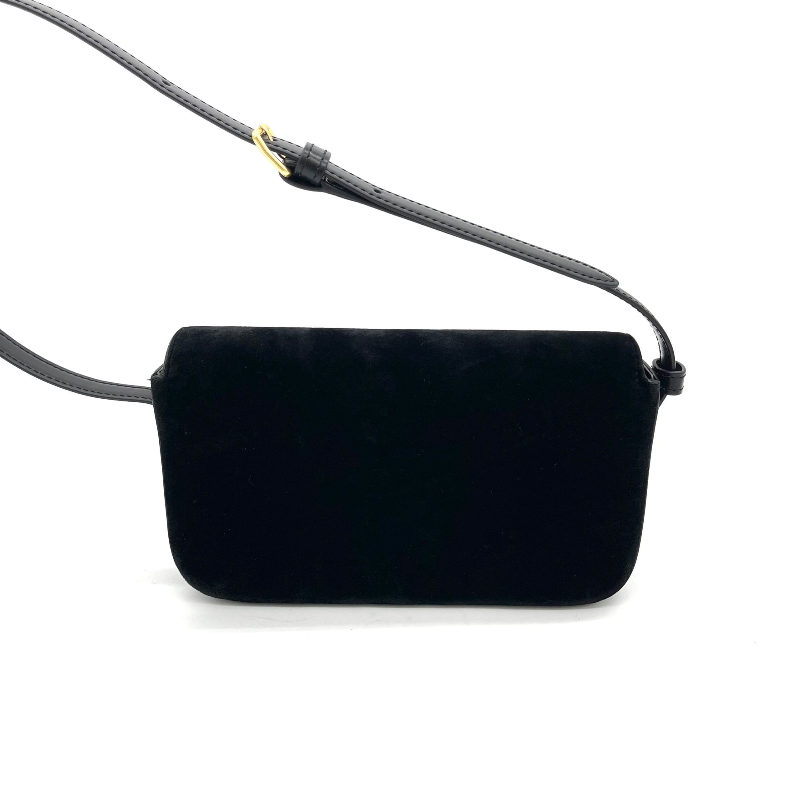 CELINE Triomphe Shoulder Bag In Velvet And Calfskin