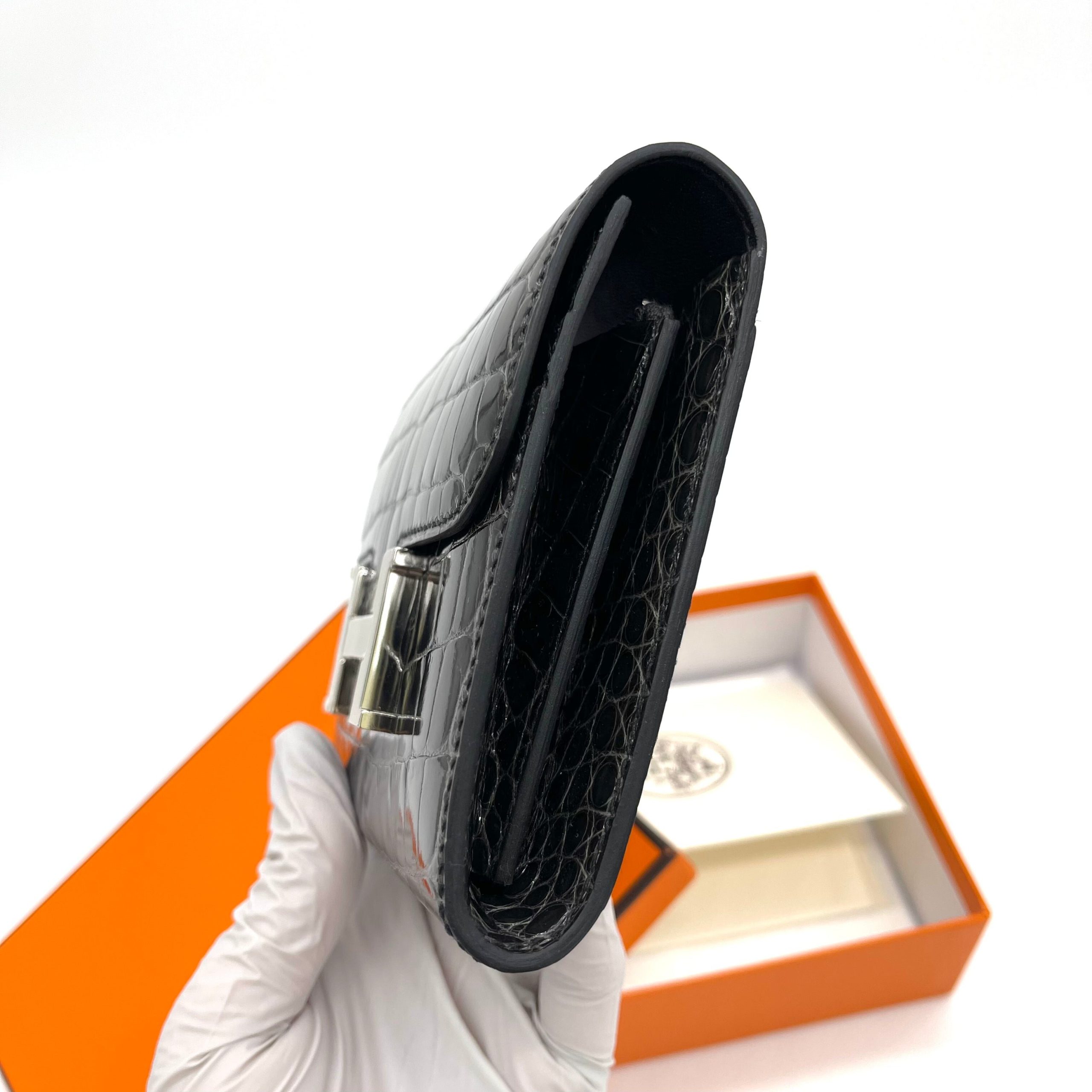 [Brand New] HERMES Constance Compact Alligator Wallet