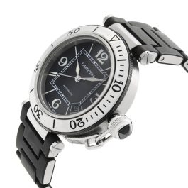 CARTIER Pasha Seatimer Automatic Stainless Steel and Rubber Watch