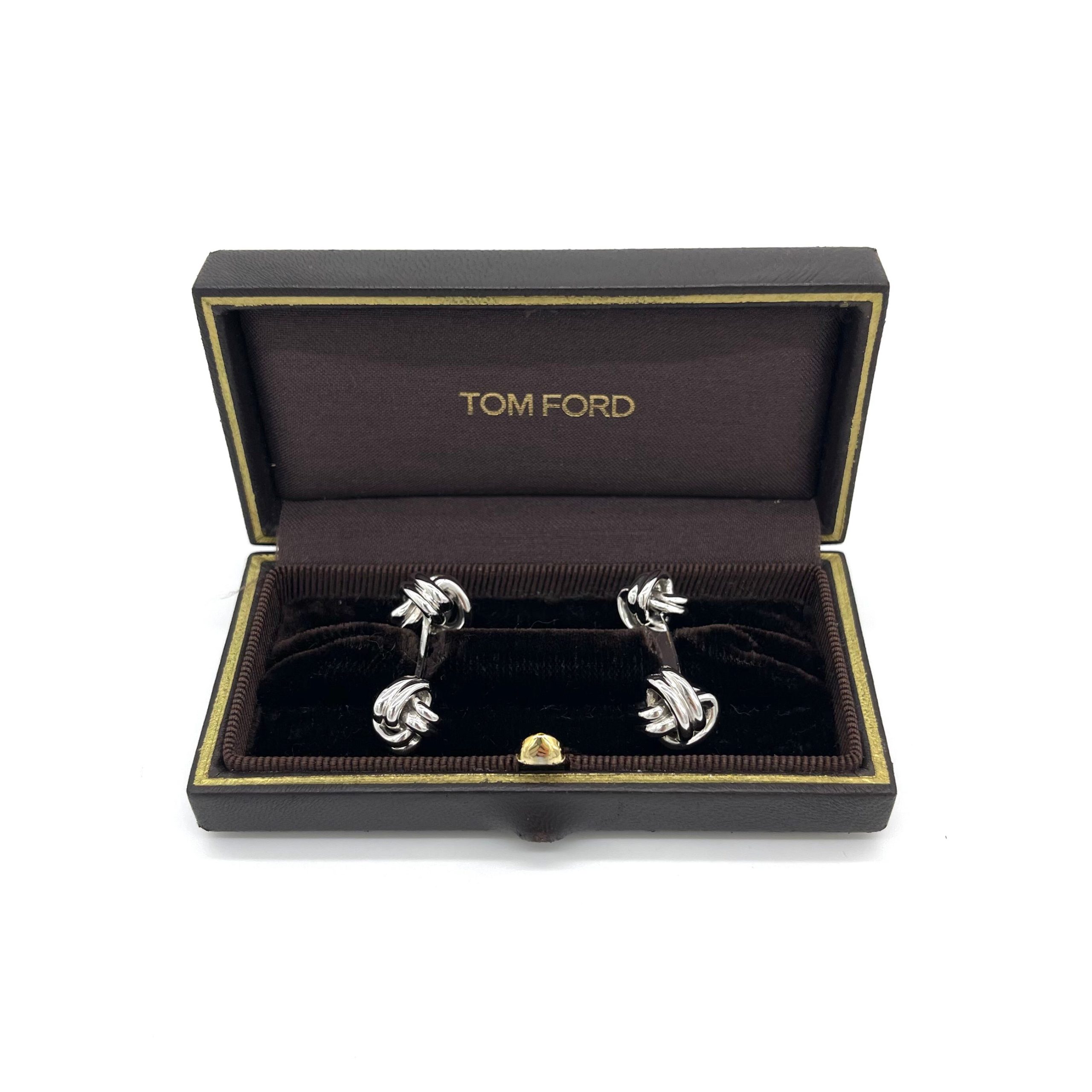 TOMFORD 18K WHITE GOLD CUFFLINKS