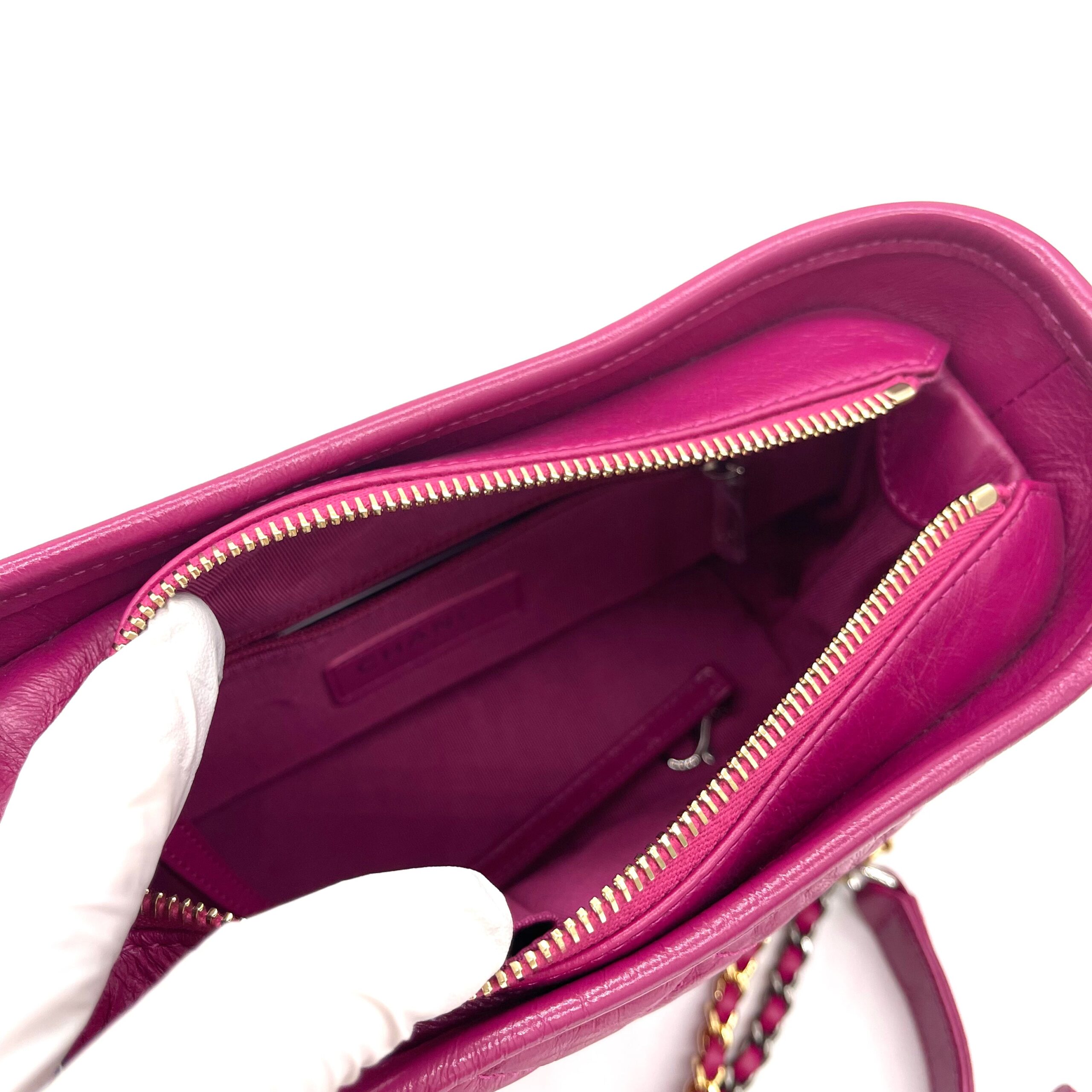 [NEW CONDITION]CHANEL Aged Calfskin Quilted Small Gabrielle Hobo Pink 2019